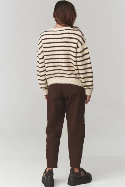 Dámský propínací svetr C23 - béžový - Béžová