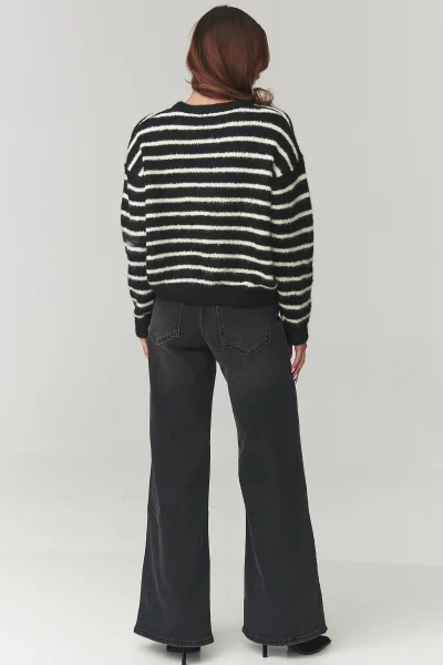 Dámský propínací svetr C23 - černý - Černá