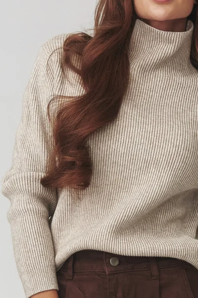 Dámský svetr s rolákem C20 - béžový - Béžová