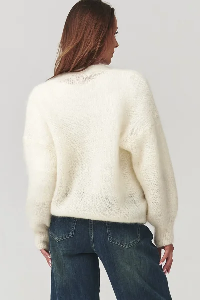 Dámský propínací svetr C3 - ecru - Ecru