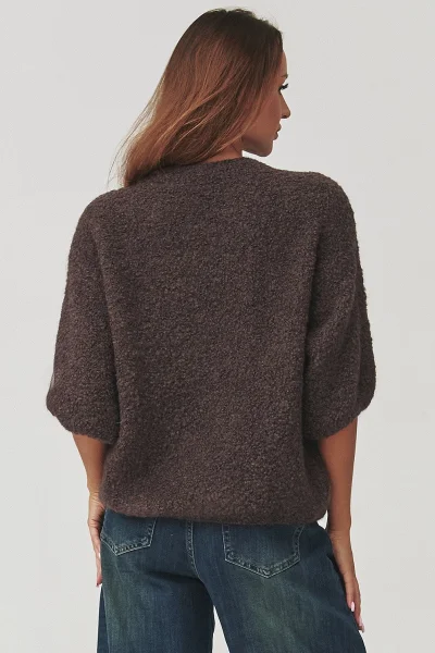 Dámský svetr C8 - tm. hnědý - Tmavě hnědá