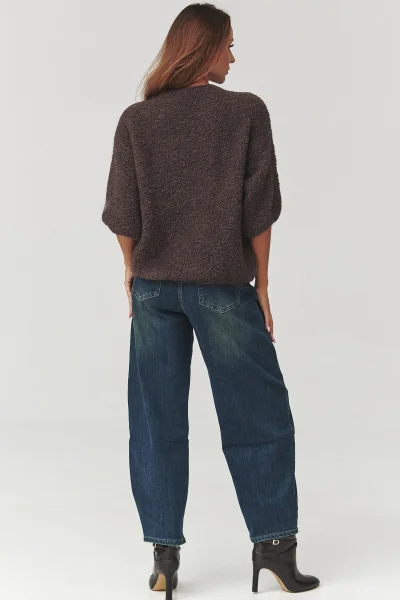 Dámský svetr C8 - tm. hnědý - Tmavě hnědá