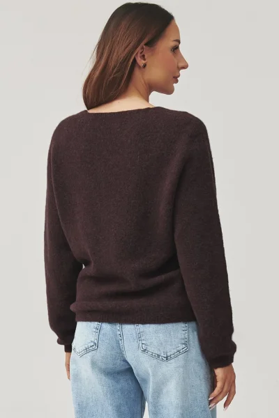 Dámský svetr C38 - tm. hnědý - Tmavě hnědá