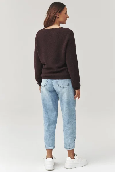 Dámský svetr C38 - tm. hnědý - Tmavě hnědá