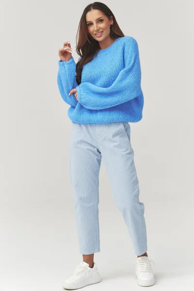 Dámský svetr C37 - modrý - Modrá