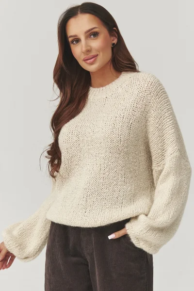 Dámský svetr C37 - sv. béžový - Světle béžová