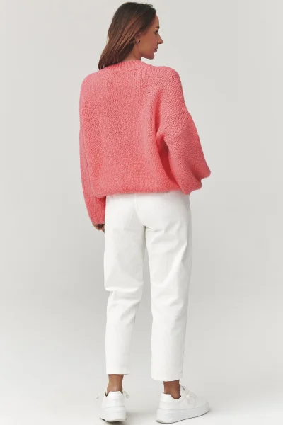 Dámský svetr C37 - malinový - Malinově červená
