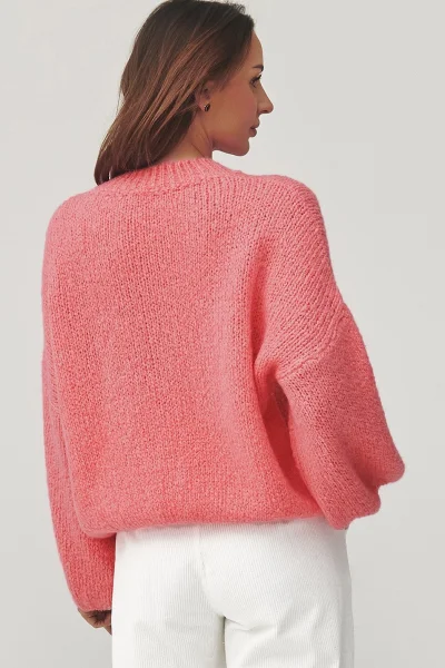 Dámský svetr C37 - malinový - Malinově červená