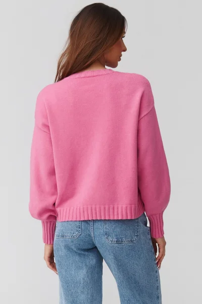 Dámský svetr C43 - růžový - Růžová
