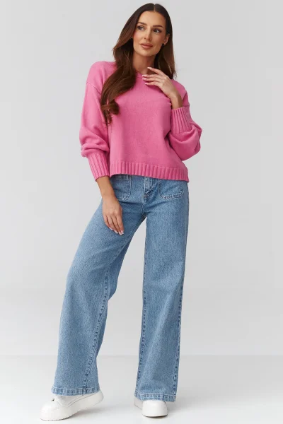 Dámský svetr C43 - růžový - Růžová
