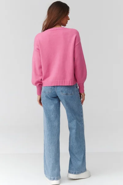 Dámský svetr C43 - růžový - Růžová