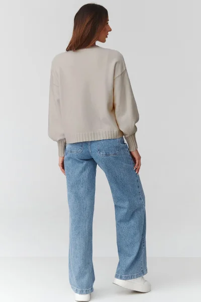 Dámský svetr C43 - sv. béžový - Světle béžová