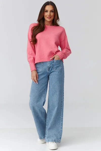 Dámský svetr C43 - lososový - Lososová