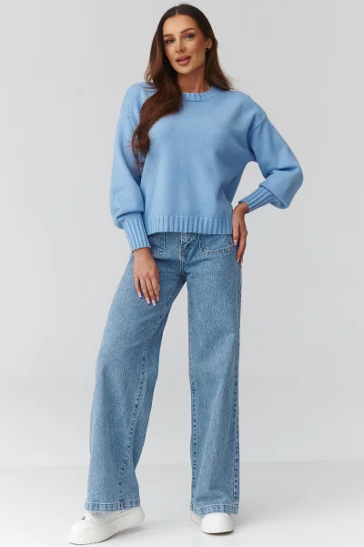 Dámský svetr C43 - sv. modrý - Světle modrá