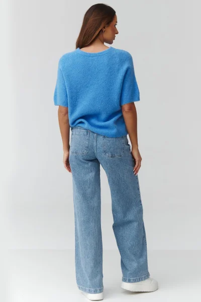 Dámský svetr C45 - modrý - Modrá