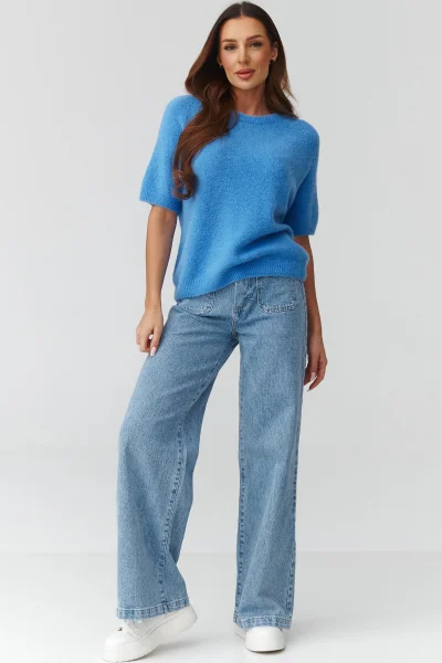 Dámský svetr C45 - modrý - Modrá