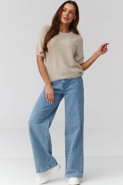 Dámský svetr C45 - sv. béžový - Světle béžová