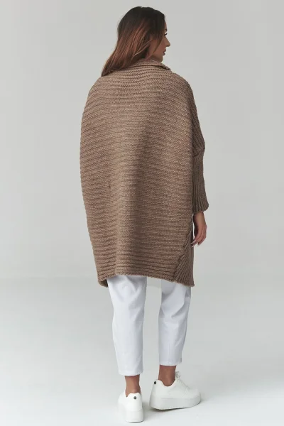 Dámský kardigan S173 - hnědý - Hnědá