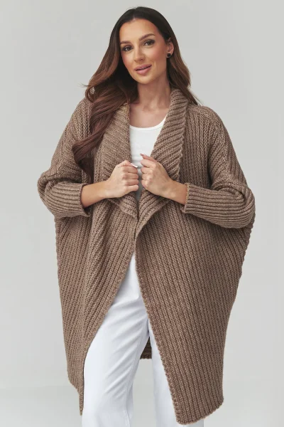 Dámský kardigan S173 - hnědý - Hnědá