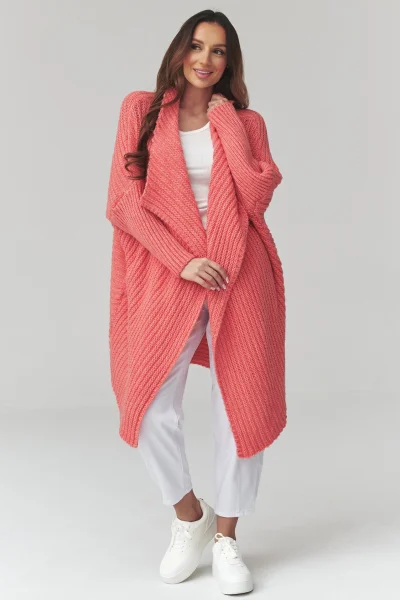 Dámský kardigan S173 - korálový - Korálová