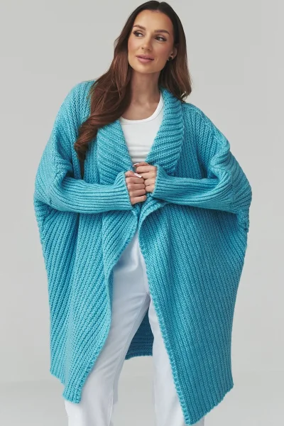 Dámský kardigan S173 - tyrkysový - Tyrkysová