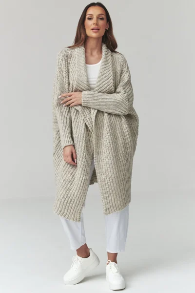 Dámský kardigan S173 - sv. šedá - Světle šedá