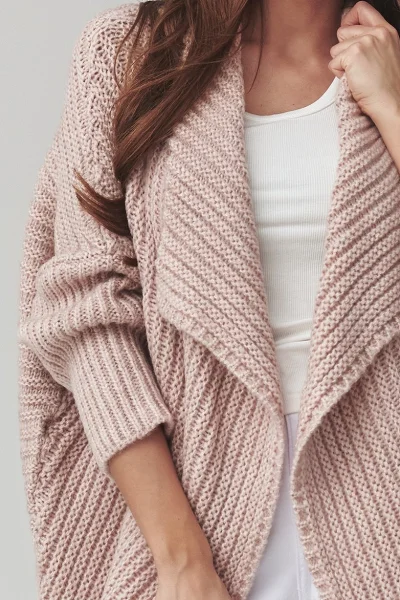 Dámský kardigan S173 - starorůžový - Starorůžová