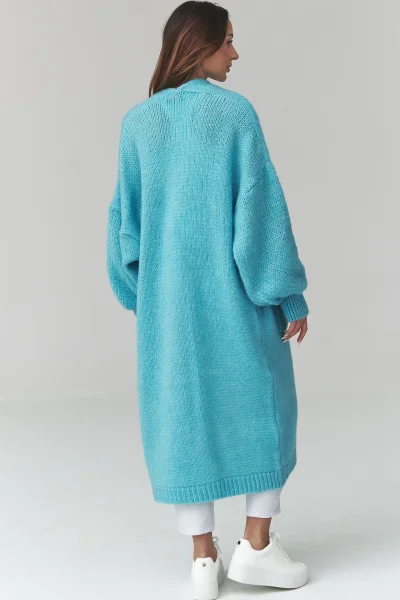 Dámský kardigan S172 - tyrkysový - Tyrkysová