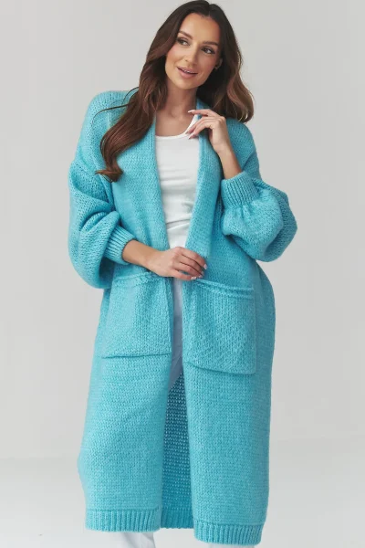Dámský kardigan S172 - tyrkysový - Tyrkysová
