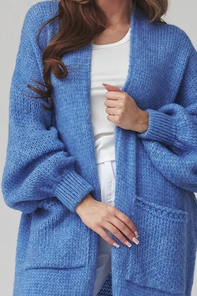 Dámský kardigan S172 - modrý - Modrá