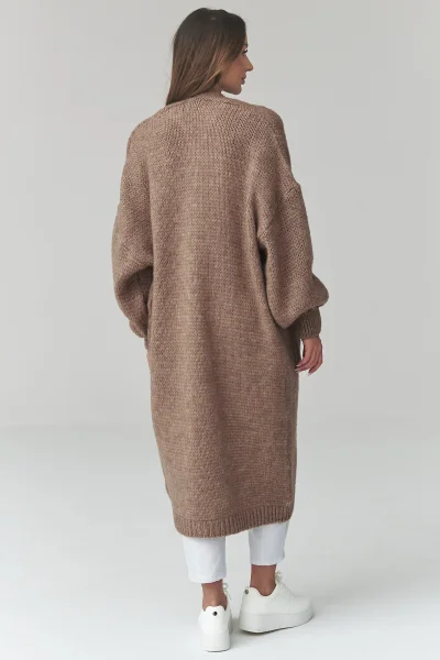 Dámský kardigan S172 - hnědý - Hnědá