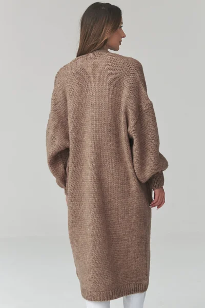 Dámský kardigan S172 - hnědý - Hnědá