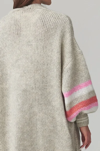 Dlouhý kardigan S174 - sv. šedý - Světle šedá