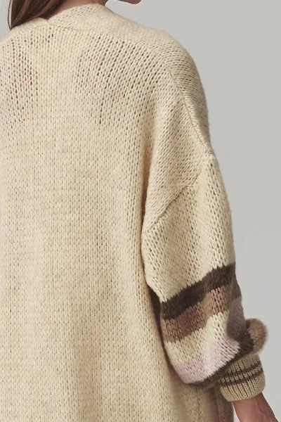 Dlouhý kardigan S174 - sv. béžový - Světle béžová