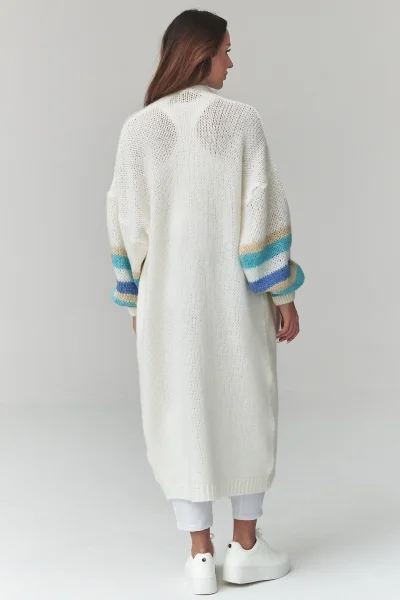 Dlouhý kardigan S174 - ecru - Ecru