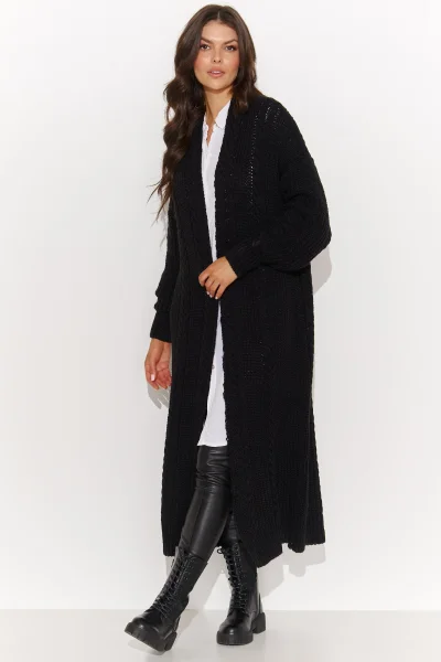Dlouhý kardigan S175 - černý - Černá