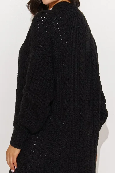 Dlouhý kardigan S175 - černý - Černá