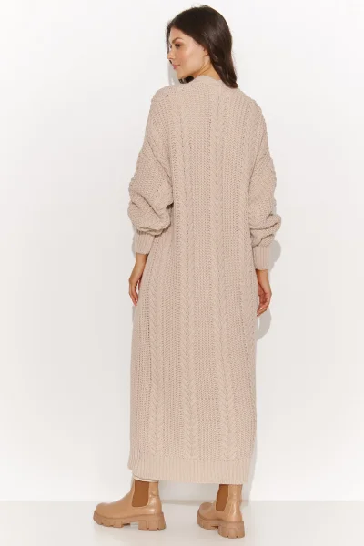 Dlouhý kardigan S175 - sv. béžový - Světle béžová