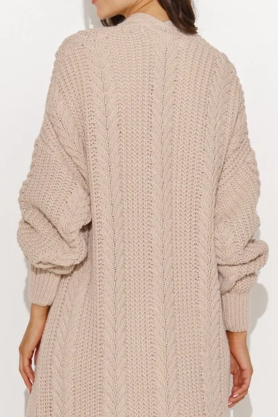 Dlouhý kardigan S175 - sv. béžový - Světle béžová