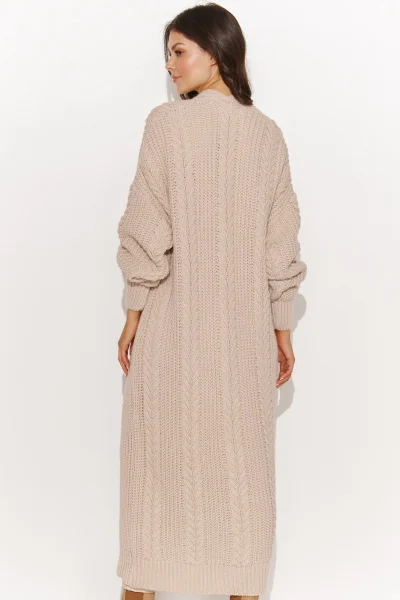 Dlouhý kardigan S175 - sv. béžový - Světle béžová