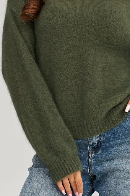 Dámský svetr C93 - khaki - Khaki