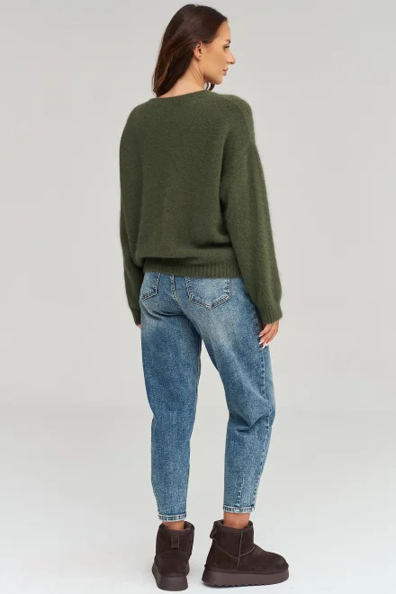 Dámský svetr C93 - khaki - Khaki