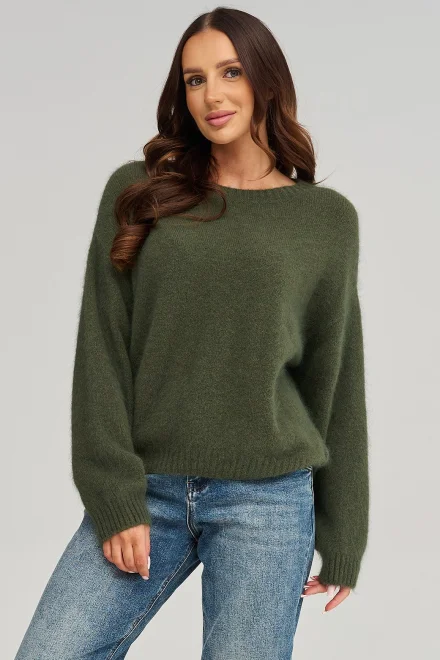 Dámský svetr C93 - khaki - Khaki