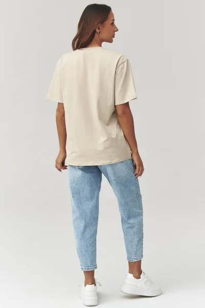 Dámské triko C41 - sv. béžové - Světle béžová