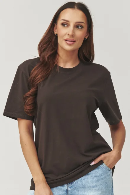 Dámské triko C41 - tm. hnědé - Tmavě hnědá