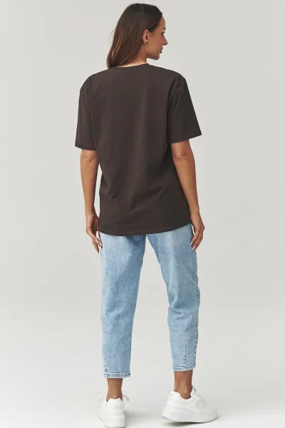Dámské triko C41 - tm. hnědé - Tmavě hnědá