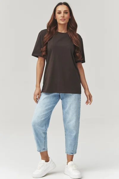 Dámské triko C41 - tm. hnědé - Tmavě hnědá