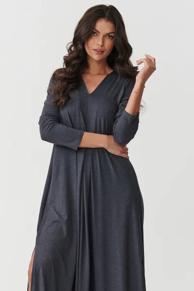 DARGRA Volnočasové šaty M895 tmavě šedé - Tmavě šedá