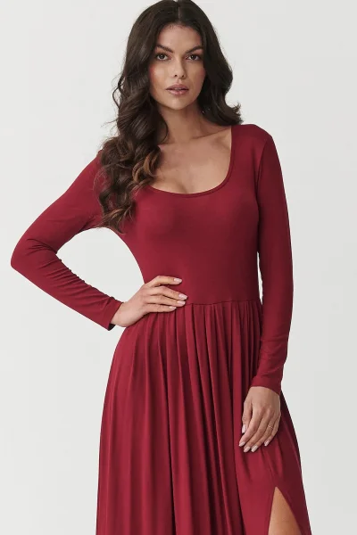 BOR Volnočasové šaty M896 bordó - Bordó