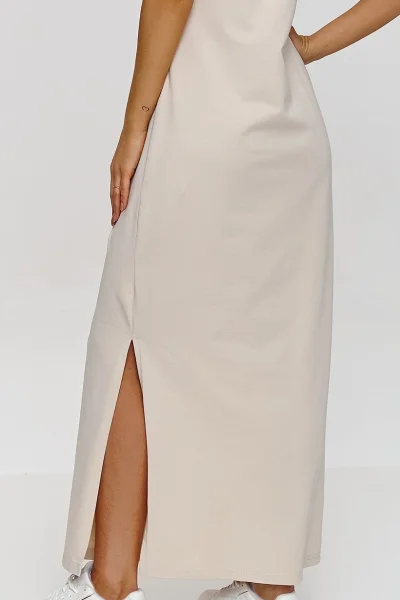 Volnočasové šaty M878 - sv. béžové - Světle béžová